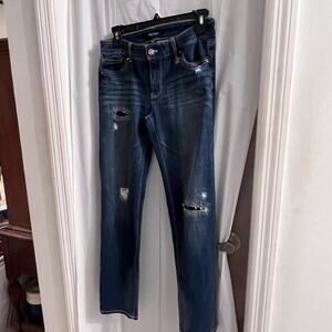 White House black market jeans size 4 distressed straight leg